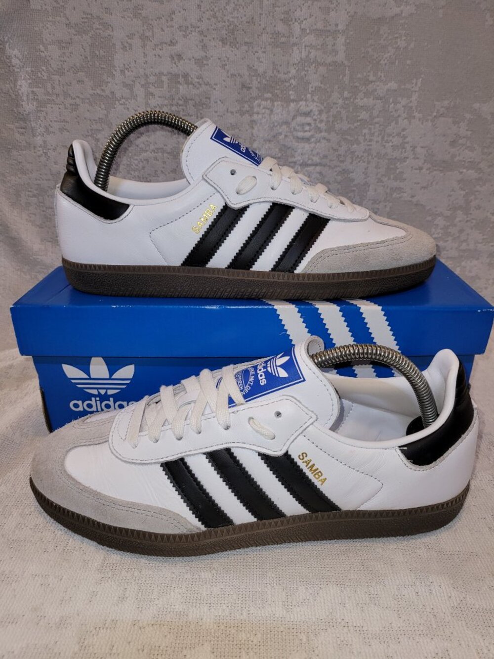 Adidas Samba OG Cloud White Core Black Brown Gum IG9030 Women's Size 8 Sneakers